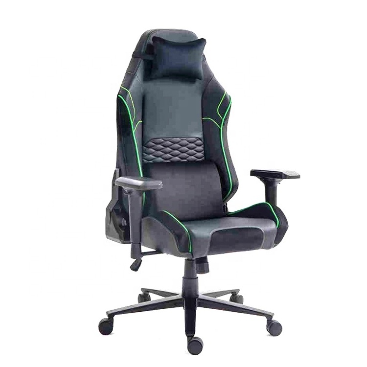 Anji Best Gaming Chair Black Green High Density Foam Cushion Comfortable Office Computer Pc Gamer Chair with Engineered to Carry