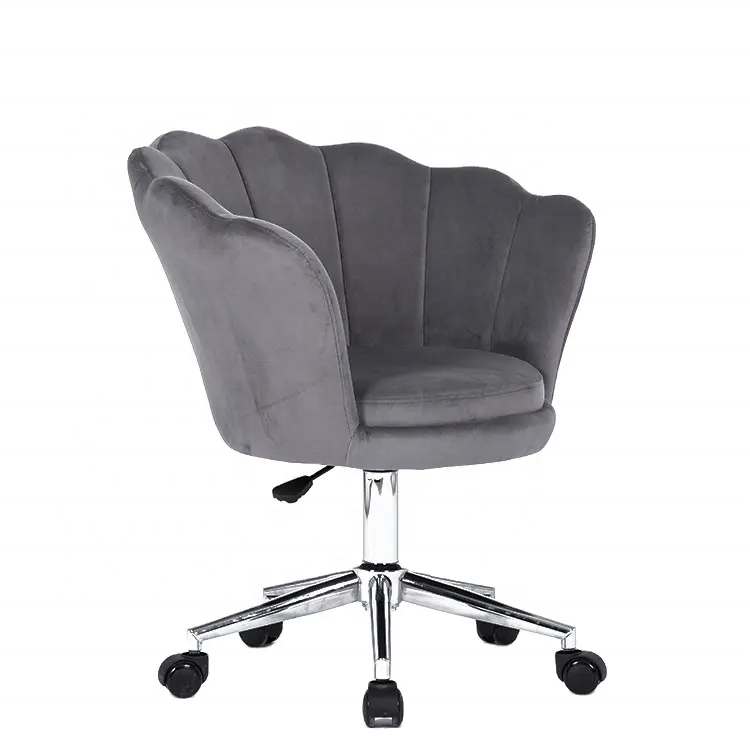 Modern Adjustable Low Back Rolling Chair Twill Upholstered Shell Cute Office Chair Comfy swivel chair with Wheels for Bedroom