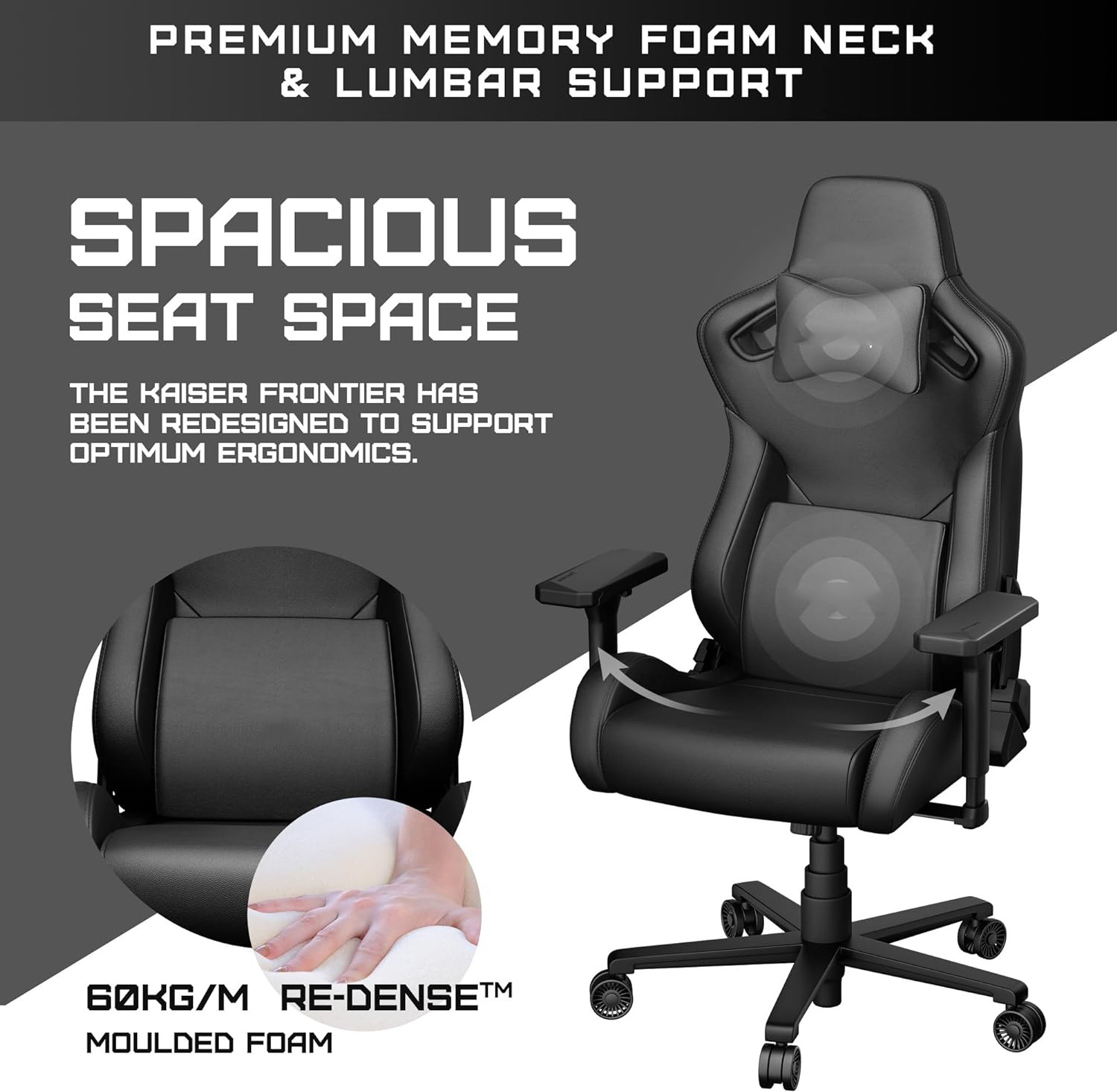 CA Ergonomic Office Chair Premium Leather Gamer Chair Anda Seat Navi Pro Magnetic 4D Arms Gaming Chair for Adults and Teenagers