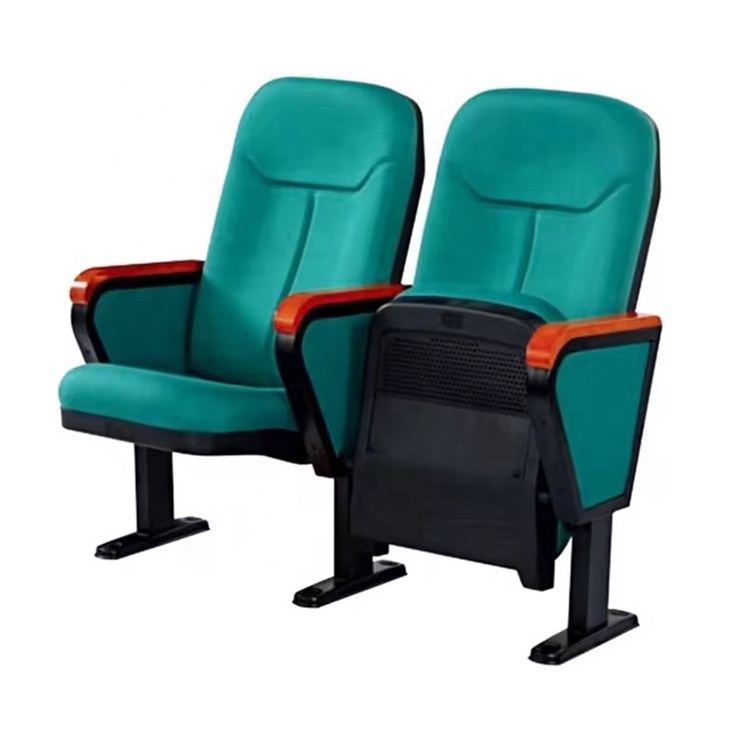 Modelrn Cheap Comfortable Green Cyan Metal Folding Seat Price Movable Auditorium Seating Church Chairs for Movie Theaters Church