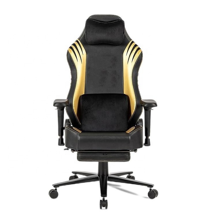 India Popular Custom White Blue Leather Molded Foam Office Computer Chairs Luxury Gaming Chair with Footrest Massage Function