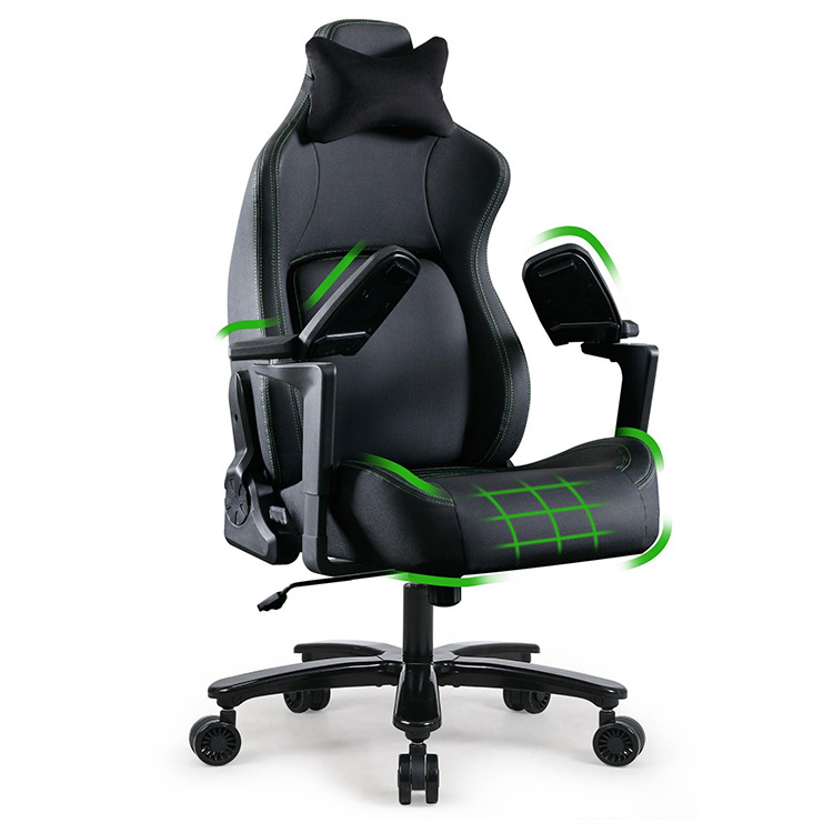 Anji Wholesale Sillas Adjustable Foldable 5d Arms Ergonomic Desk Gaming Chair with Massage Function Widen Metal Base for Adults