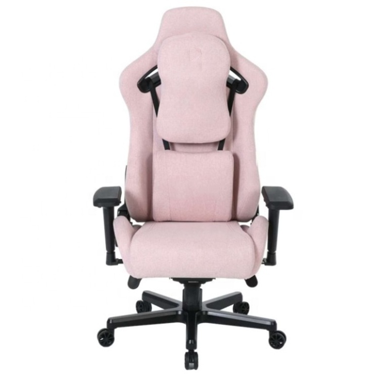 New Arrival Light Gray Fabric Velvet Memory Foam Pillows Silla Gamer Massage Computer Chair Chair with 4d Armrest Frog Mechanism