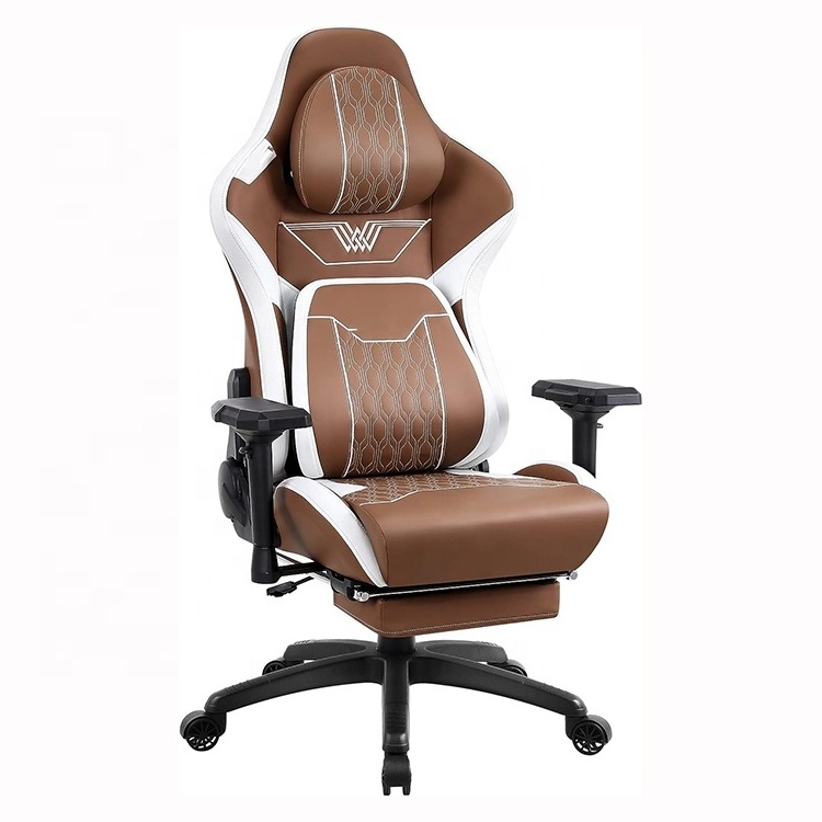 South Africa Brown 4d Arms Heavy PU Leather Pc Desk Task Workstation Gaming Chair Big and Tall Game Office Chair for Adults