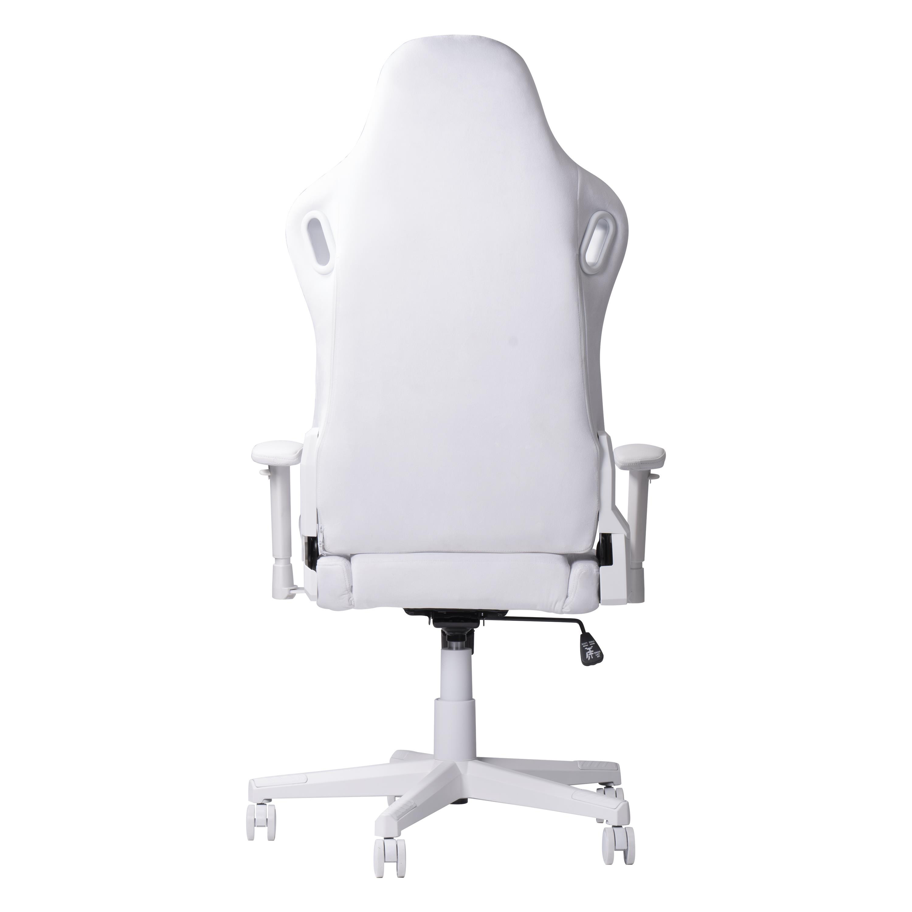 High Quality Best White Gaming Chair Pro Velvet Memory Foam Massage Computer Racing Desk Pc Game Chair with Build in Headrest