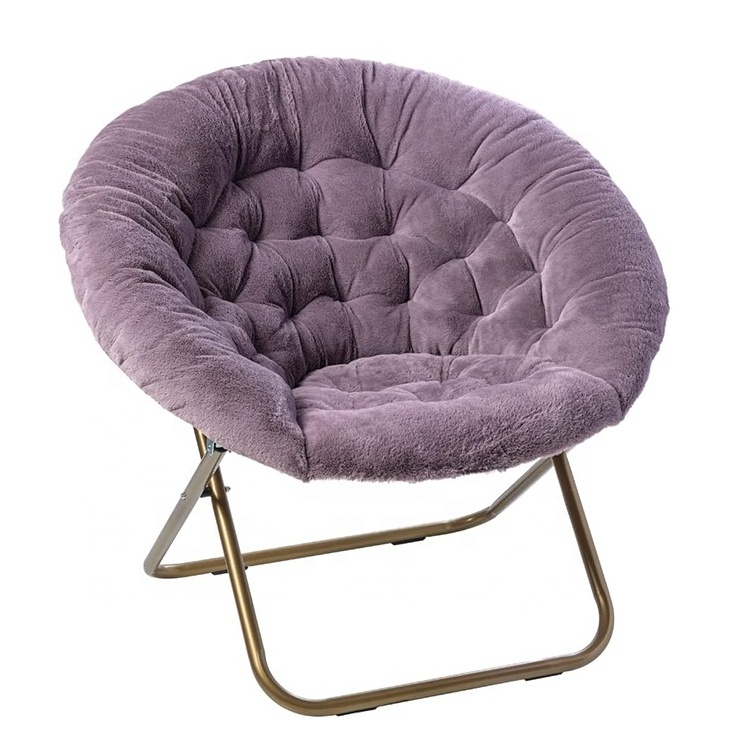 Cheap Selling Comfy Cozy Furry Chair X Large Size Pink Folding Saucer Chair Pet Kids Leather Chaise Lounge Chair with Ottoman