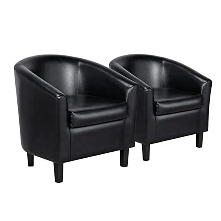 Wholesale Modern Style Grey Leather Living Room Leisure Chair Single Relax Lounge Chair Set of 2 PCS for Living Room Furniture