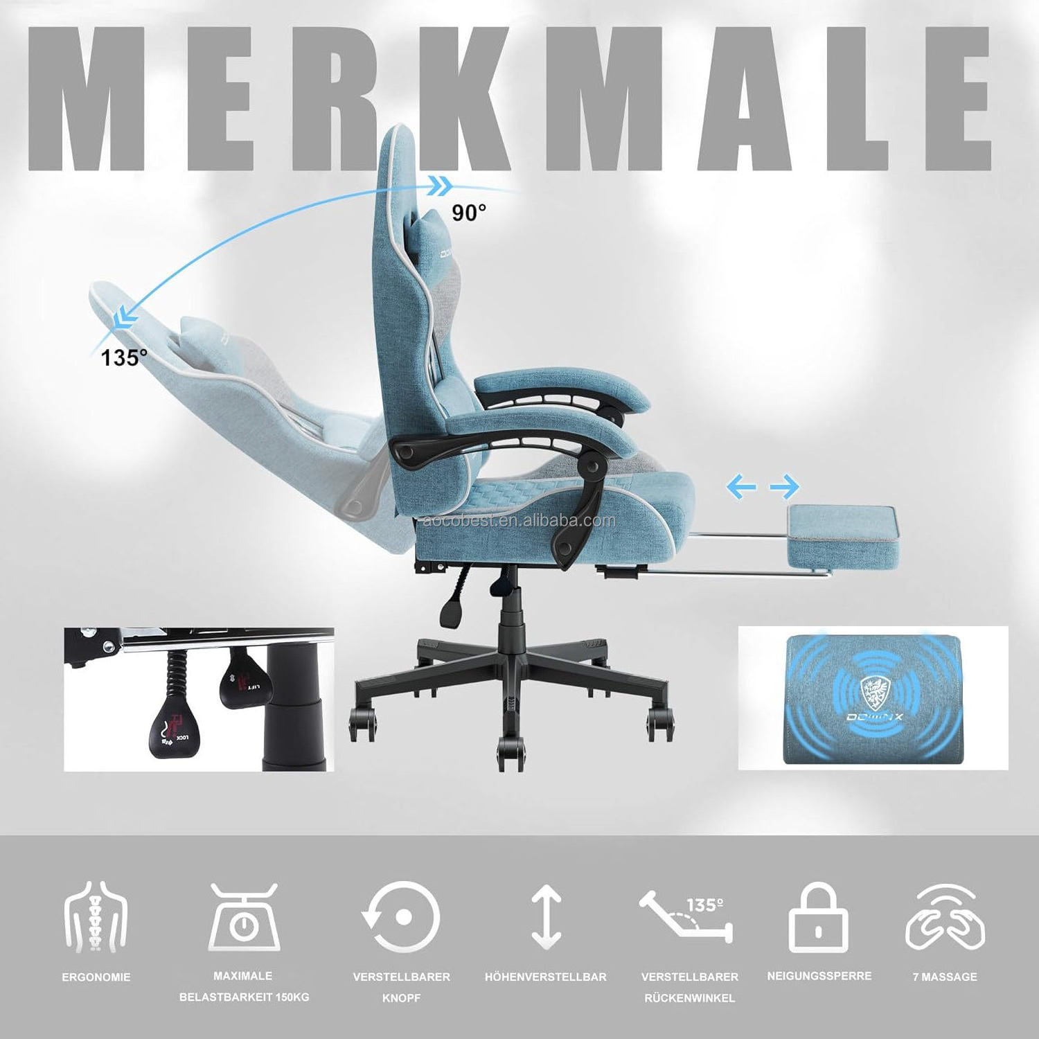 Free Sample Pc Chair Green Line Fabric Ergonomic Racing Computer Recliner Silla Cadeira Game Gamer Drop Shipping Gaming Chair