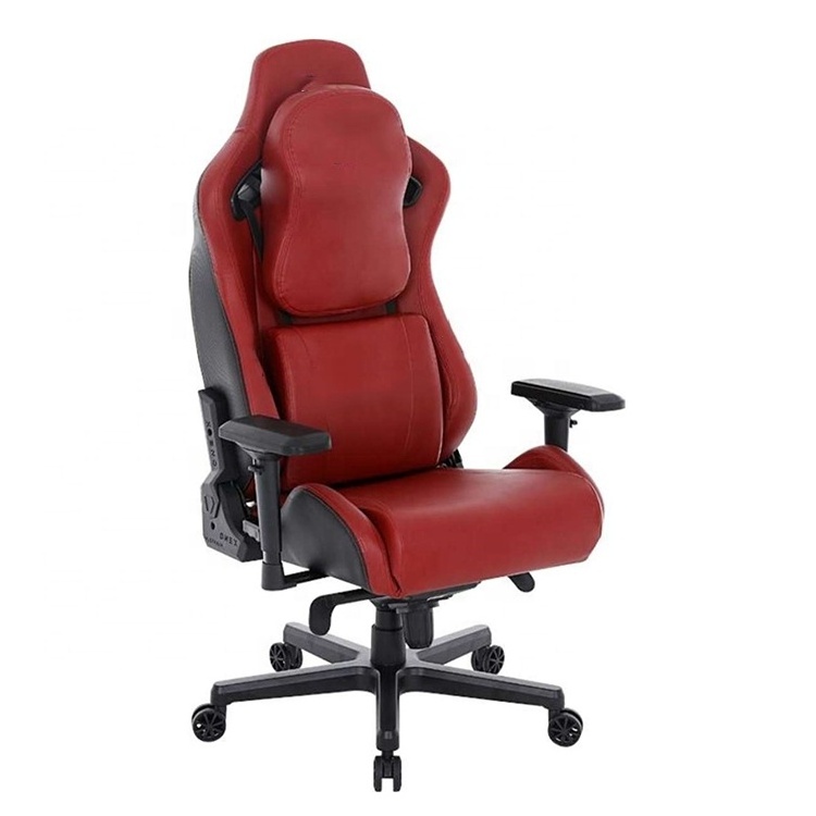 Eco Friendly High Density Molded Foam Chair Recliner Red Premium Car Napa Leather Tall Big Computer Gaming Chair for Fat People