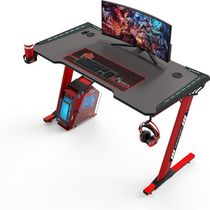 offer free sample mesa de juego Carbon Steel Home Office Gamer Tables Z shape Gaming Table Z Shape Computer Desk red