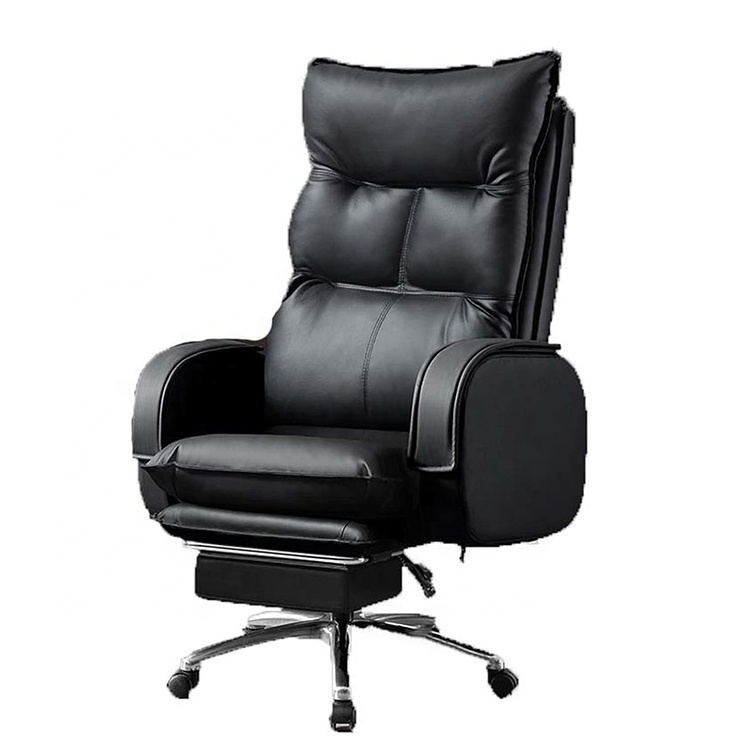 Luxury Leather Soft Computer Pc Chair Brown Height Adjustable Computer Gaming Ergonom Executive Office Chair for Heavy Duty