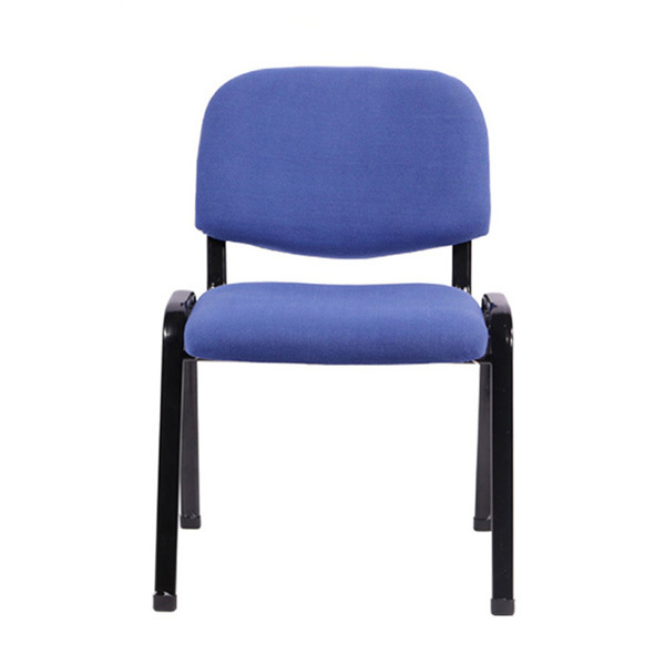 China manufacturer metal frame navy blue fabric student chair conference training stacking office chair