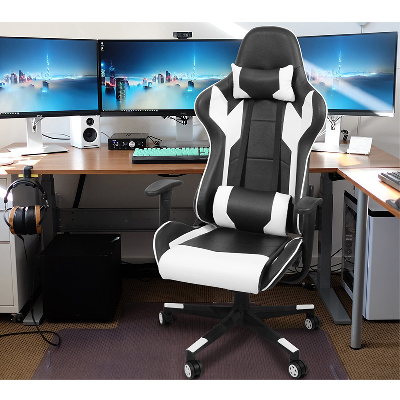 Wholesale Customized Computer PU leather Ergonomic Reclining Massage Lumbar Support Swivel Gamer Gaming Chair