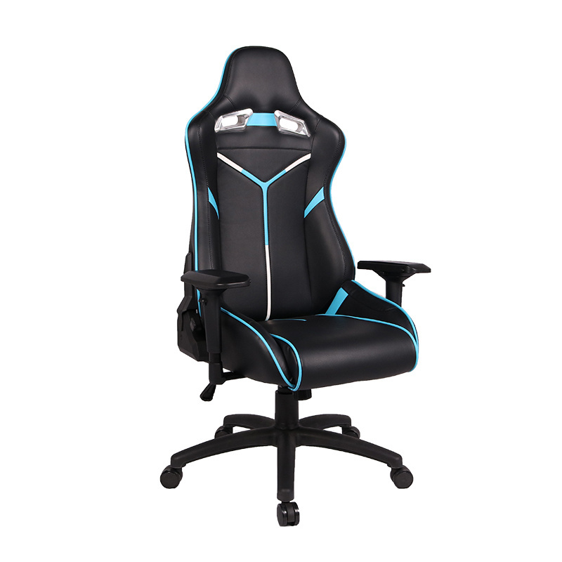 AODA 3D Armrest Heavy Duty Blue And Black Leather High Back Swivel Seat Game Gaming Station Gaming Chair with foot rest