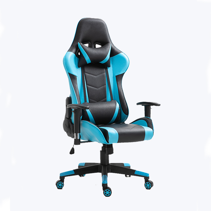 Aoda Furniture 180 Degree Blue PU Leather High Back Gaming Reclining Chair Executive Video Game Chair