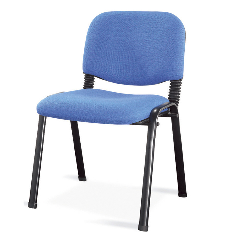 China manufacturer metal frame navy blue fabric student chair conference training stacking office chair