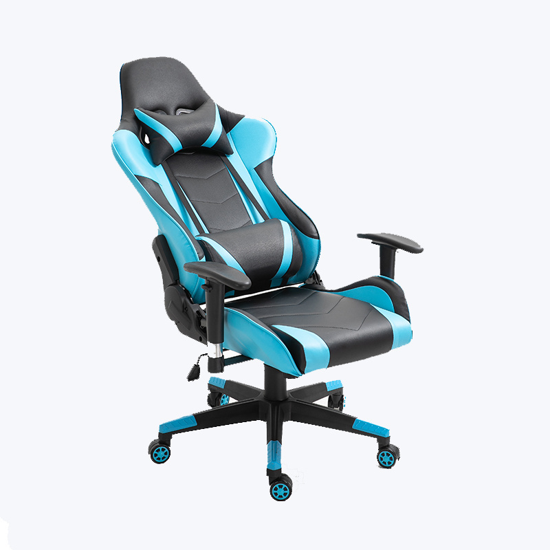 Aoda Furniture 180 Degree Blue PU Leather High Back Gaming Reclining Chair Executive Video Game Chair