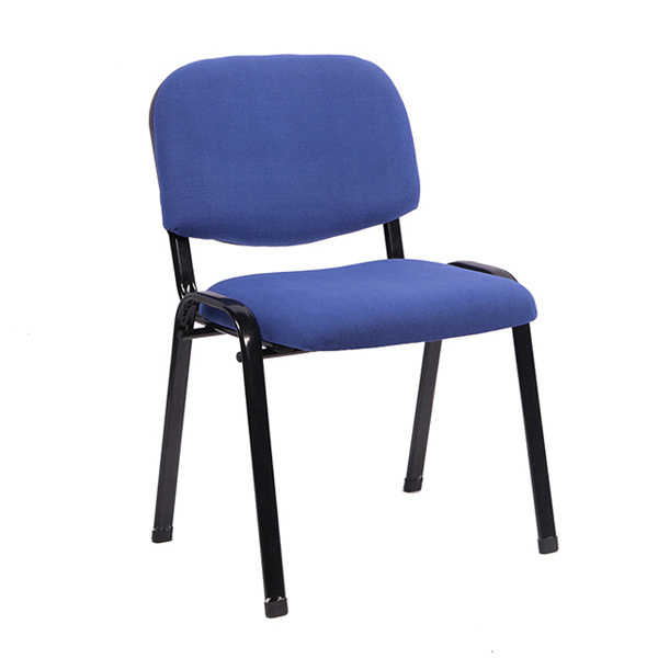 China manufacturer metal frame navy blue fabric student chair conference training stacking office chair