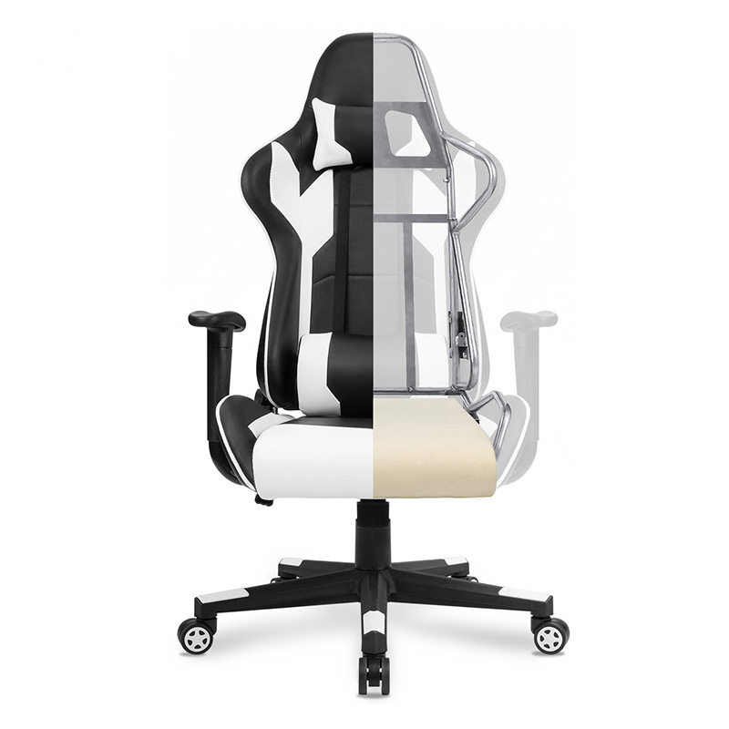 Wholesale Customized Computer PU leather Ergonomic Reclining Massage Lumbar Support Swivel Gamer Gaming Chair