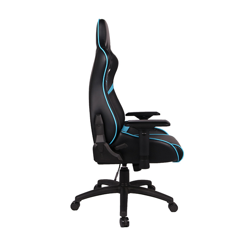 AODA 3D Armrest Heavy Duty Blue And Black Leather High Back Swivel Seat Game Gaming Station Gaming Chair with foot rest