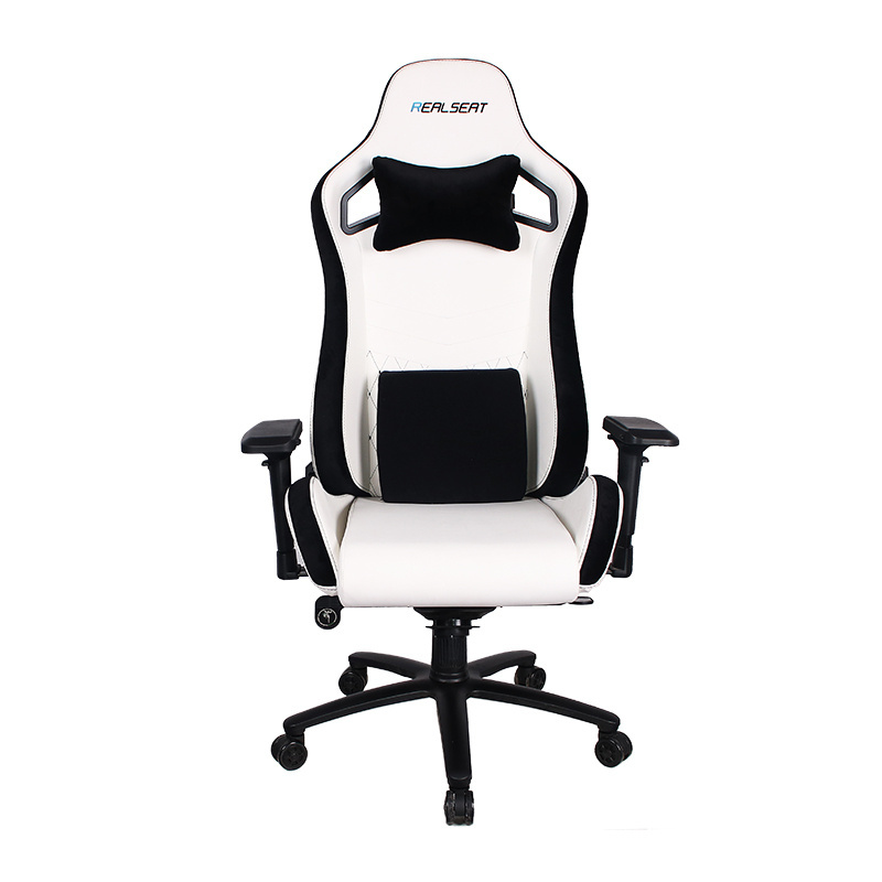 No Led Office Furniture Gamer's Game Chair Racing Full White Gaming Racing Computer Chairs with Lumbar Cushion and Pillow