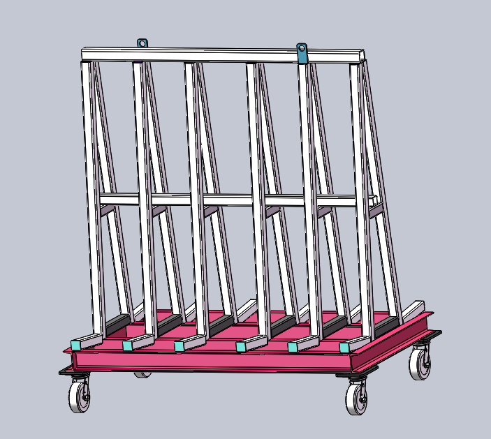 Custom Made Metal Frame Raw Glass Storage Transport Rack