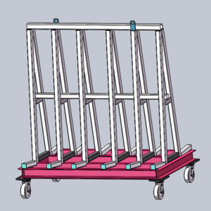 Custom Made Metal Frame Raw Glass Storage Transport Rack