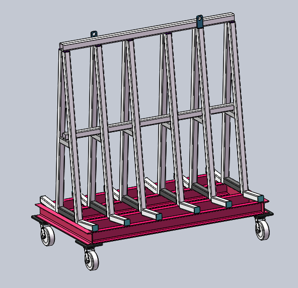 Custom Made Metal Frame Raw Glass Storage Transport Rack