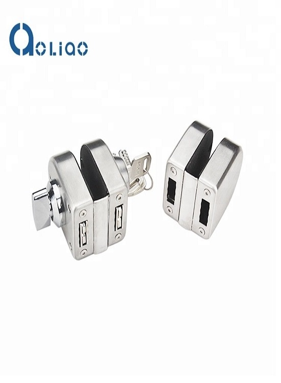 Chinese Factory Stainless Steel 304 Frameless Sliding Lock Cylinder Gate Security Glass Door Lock