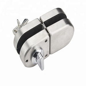 Chinese Factory Stainless Steel 304 Frameless Sliding Lock Cylinder Gate Security Glass Door Lock