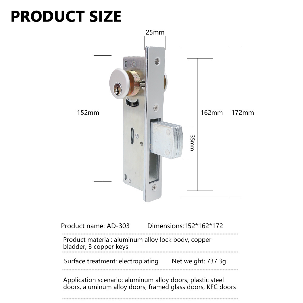 Luxury China Manufacture European Turkish Italian For House Room Anti Theft Cylinder Latch Stainless Steel Safety Door Lock