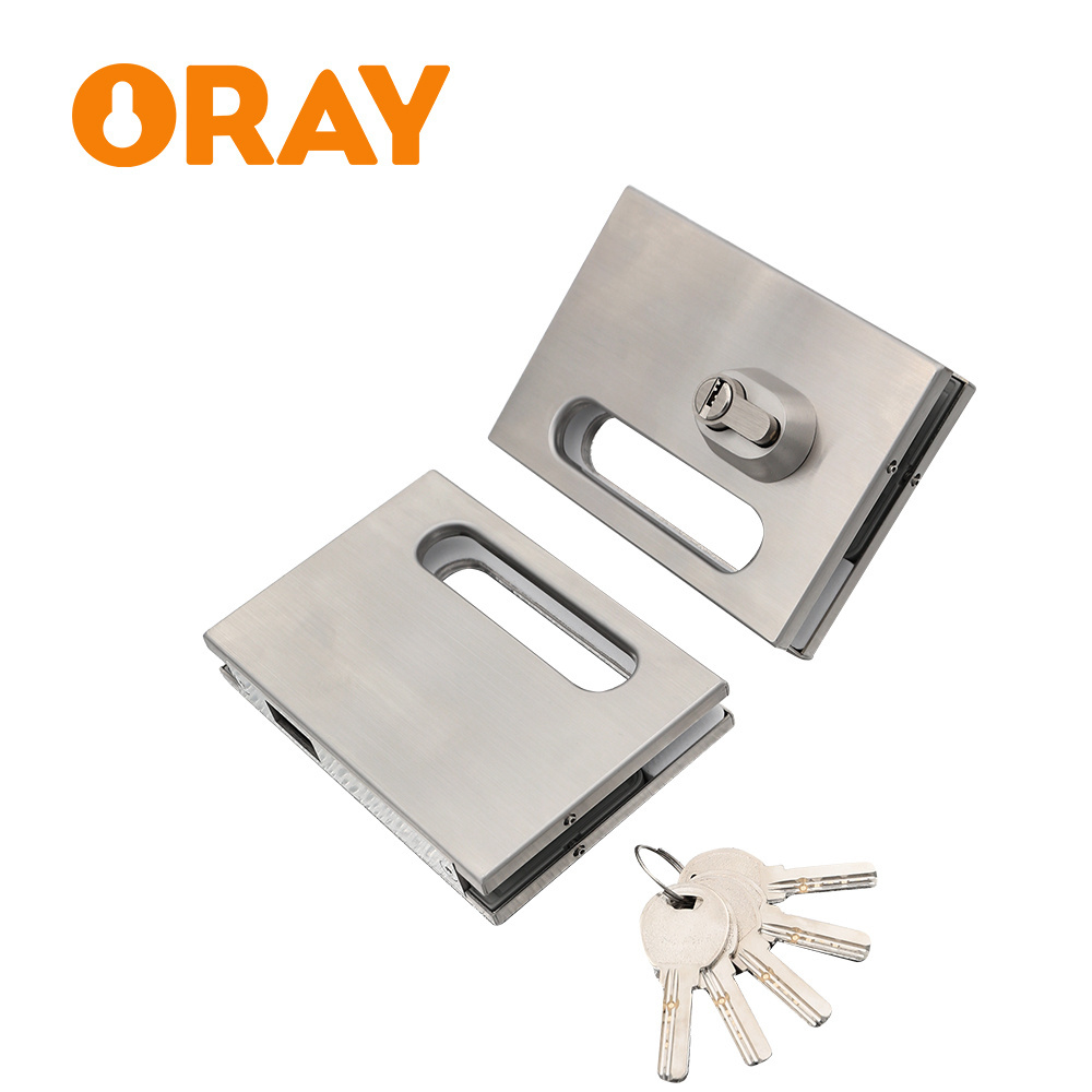 Factory Direct Selling Frameless SS304 Matte Glass Door Safety Lock Tempered Glass Door Lock