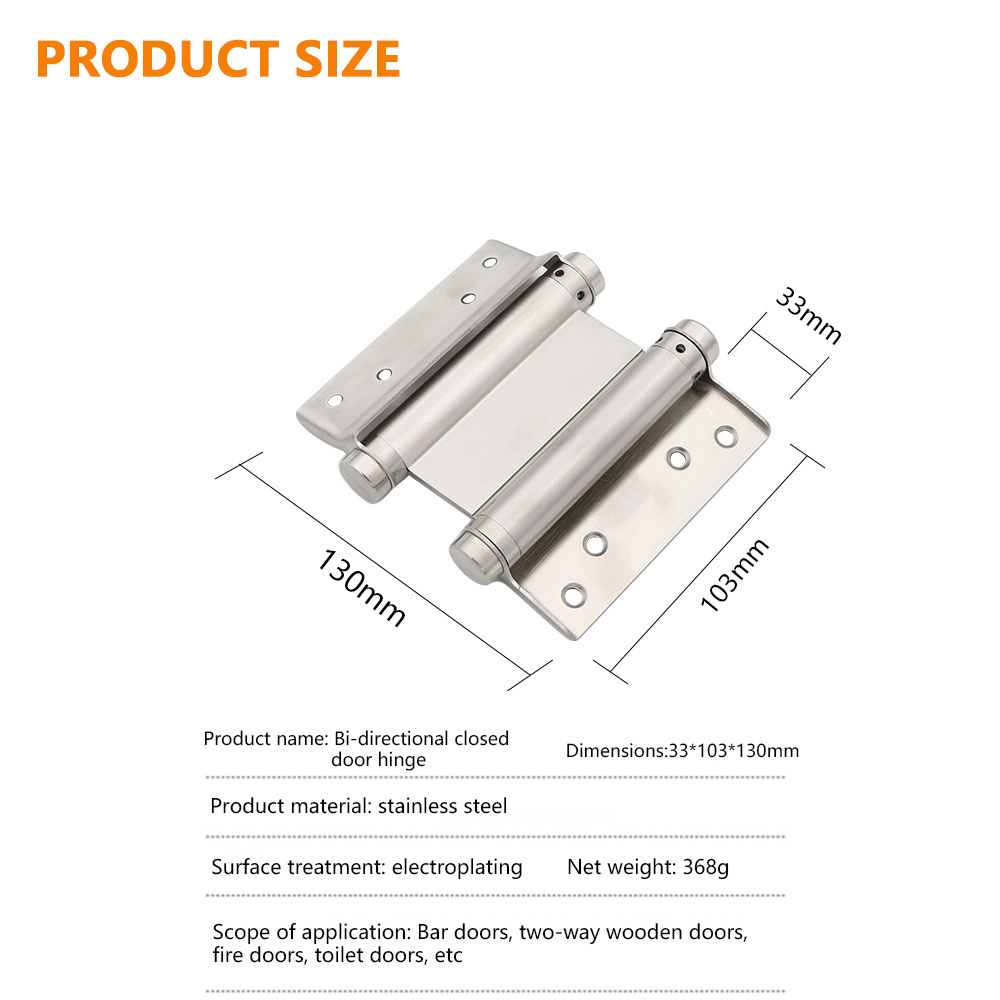 Best Selling New Product Manufacturer Stainless Steel Adjustable Heavy Duty Double Action Spring Door Hinge for Wooden Door