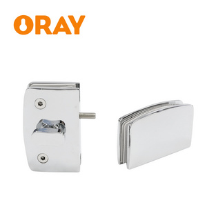 Office Bathroom Shower Room Toilet Central Locking System Frameless Glass Sliding Glass Door Lock Double Sided Glass Door Latch