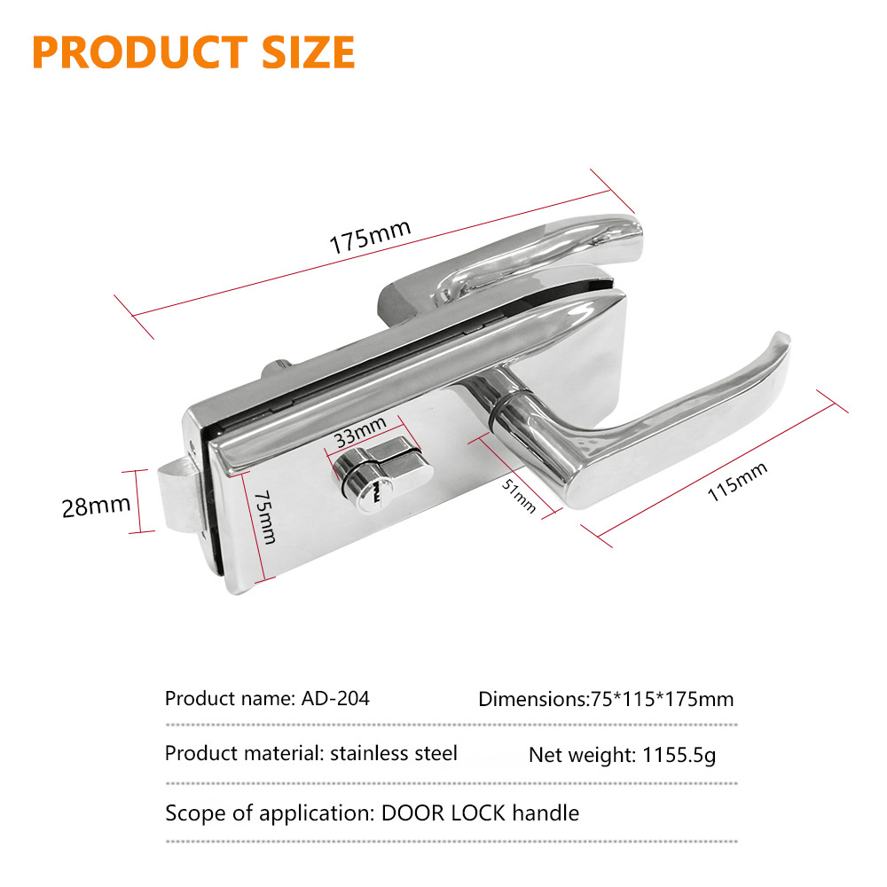 Besting Selling Line Aluminum Profile Lock Shining Silver Narrow Framed Sliding Glass Handle Door Lock