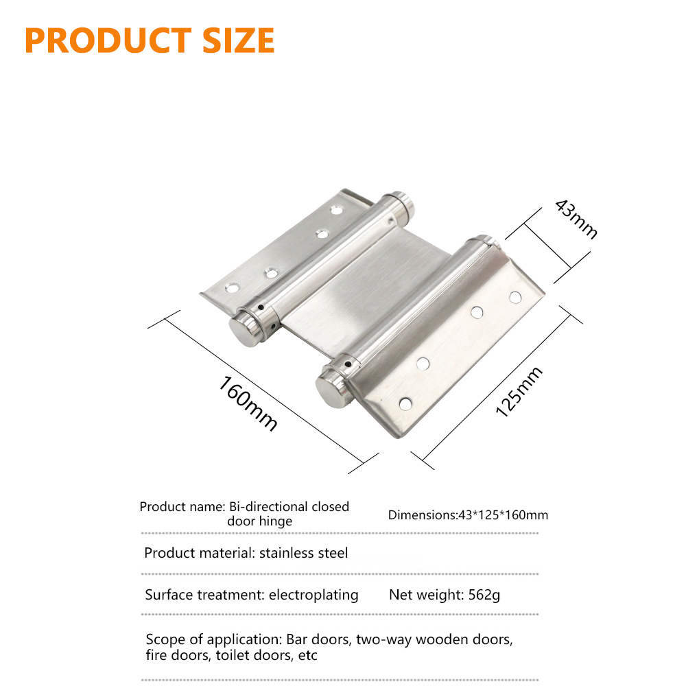 Invisible 180 Degree Interior Adjustable Concealed And Hidden Wooden Stainless Steel Hardware Spring Door Hinge For Swing Doors