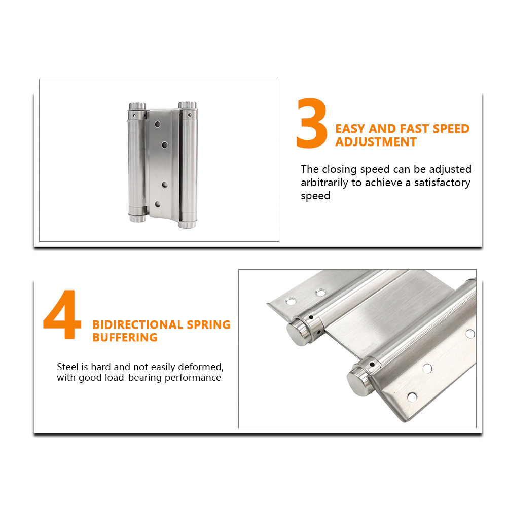 Invisible 180 Degree Interior Adjustable Concealed And Hidden Wooden Stainless Steel Hardware Spring Door Hinge For Swing Doors