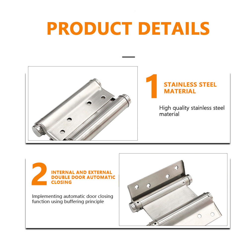 Invisible 180 Degree Interior Adjustable Concealed And Hidden Wooden Stainless Steel Hardware Spring Door Hinge For Swing Doors