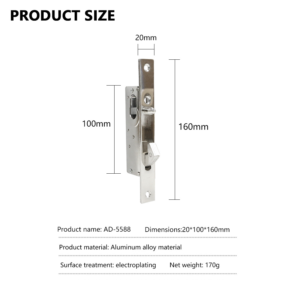 Anti-Theft Euro Brass Double Open Removable Fireproof Safe Lock Cylinder Hook Deadbolt Aluminum Door Lock