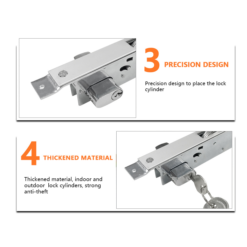 Black 90 120 mm Cylinder Door Hook Mortise Lock 2 Keys Deadbolt Italian Aluminum Door Lock Cylinder