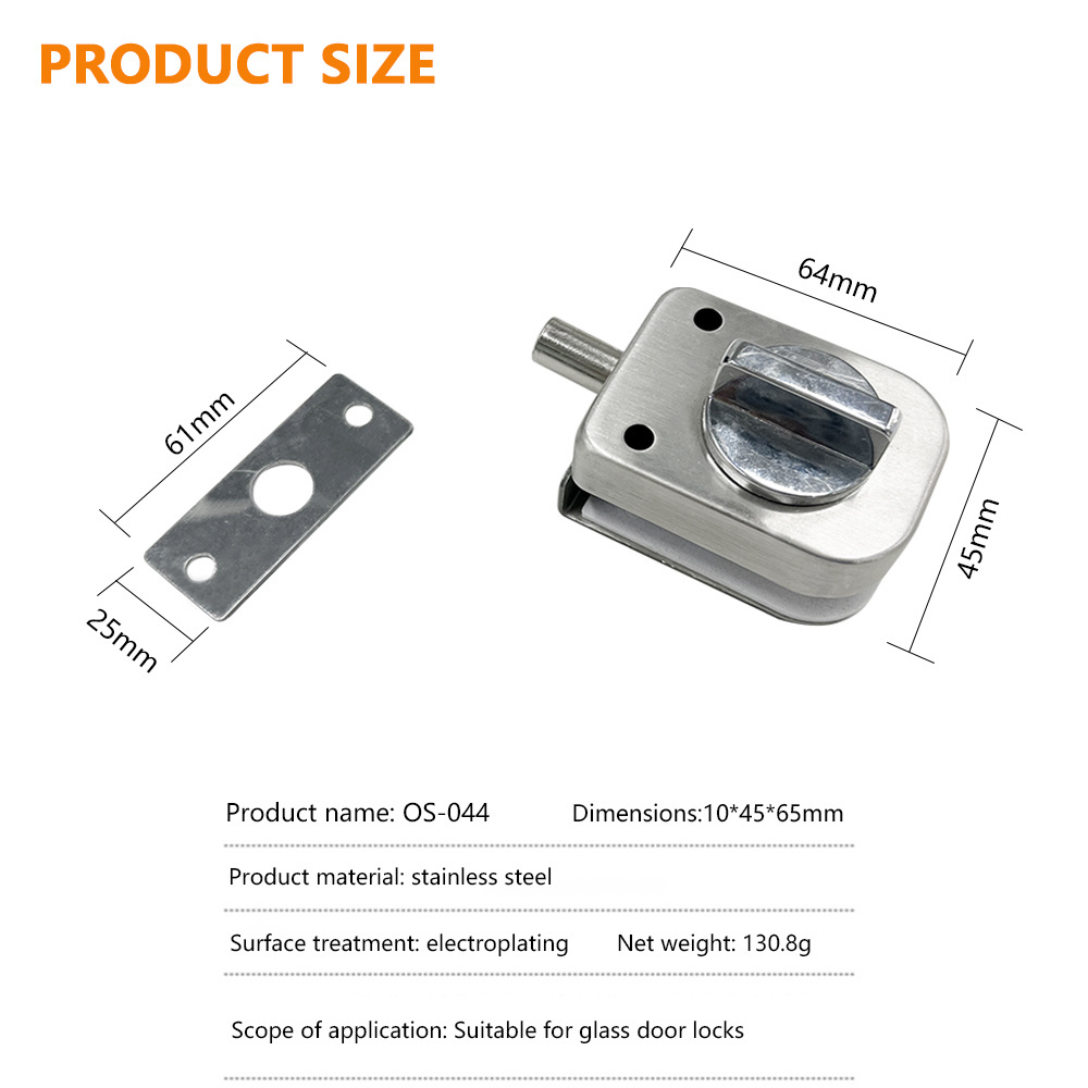 Single Open Bathroom Pocket Door Privacy Lock Without Drilling Single Side Frameless Sliding Glass Door Latch Lock