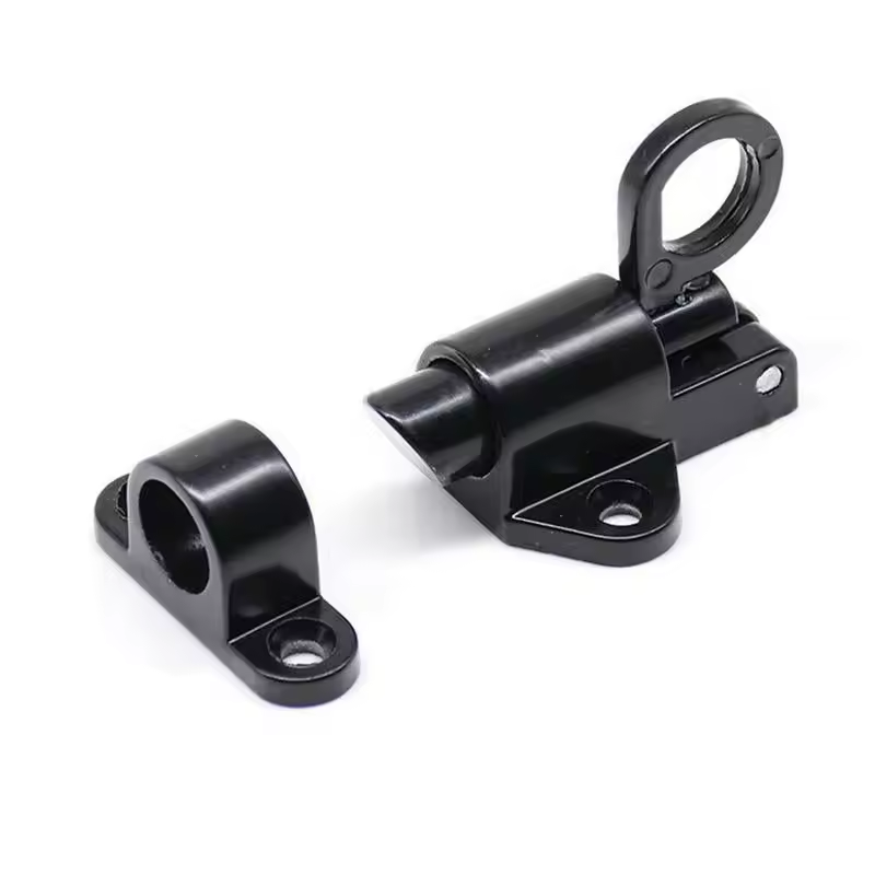 Pull Ring Spring Bolt Aluminum Alloy Automatic Self Closing Latch Window Gate Security Latch