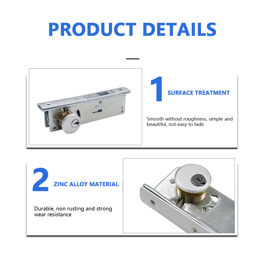 Security Anti Drill Anti 60mm 90mm Door Lock Boxer Mortise Sash Deadbolt Front Hook Lock Door Cylinder With Computer Key