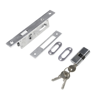 Italian Iron Rim House Union Mortice Hook Lock Set Door Cylinder 6 Pin Original Matte Black Key Room Deadbolt Aluminum Door Lock