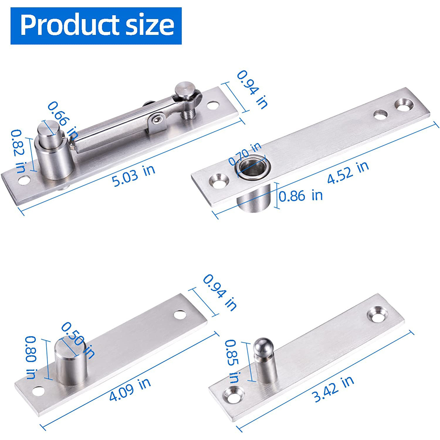 Bottom Pivot Heavy Duty Concealed Up Down Shaft Gate Stainless Steel Rotating Offset Door Close Floor Hinge For Glass Door