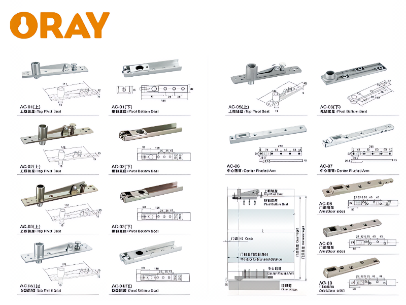 China Manufacturer Stainless Steel Cover Heavy Duty Series Glass Door Closer Accessory Spring Hinge Hydraulic Floor Spring