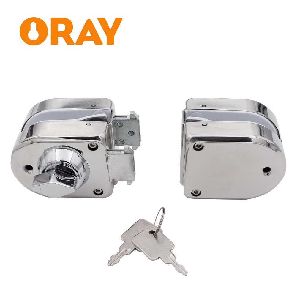 ORAY Factory Wholesale Office Building Double Side Free Sample Stainless Steel Cover 304 Zinc Cylinder 3 Keys Glass Door Lock