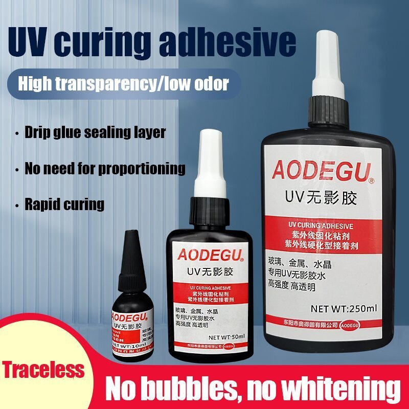 Manufacturers customize shadowless glue to stick glass metal  plastic acrylic,UV-curable transparent and traceless UV glue