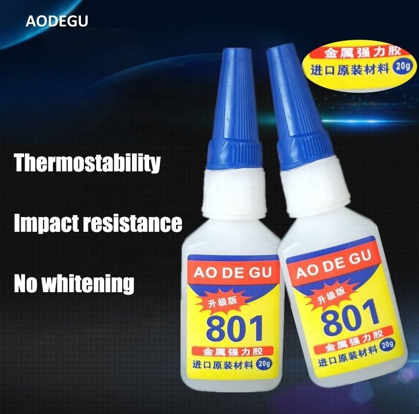 Factory wholesale metal plastic special adhesive high temperature resistant 801 super adhesive 20 grams