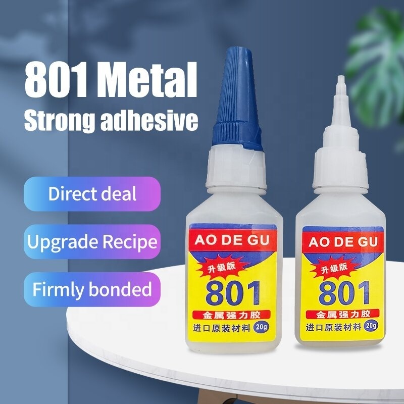 Factory wholesale metal plastic special adhesive high temperature resistant 801 super adhesive 20 grams